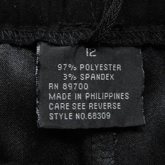 Pull Up Elastic Waist Polyester Spandex Pants Womens 12 - Picture 3 of 4